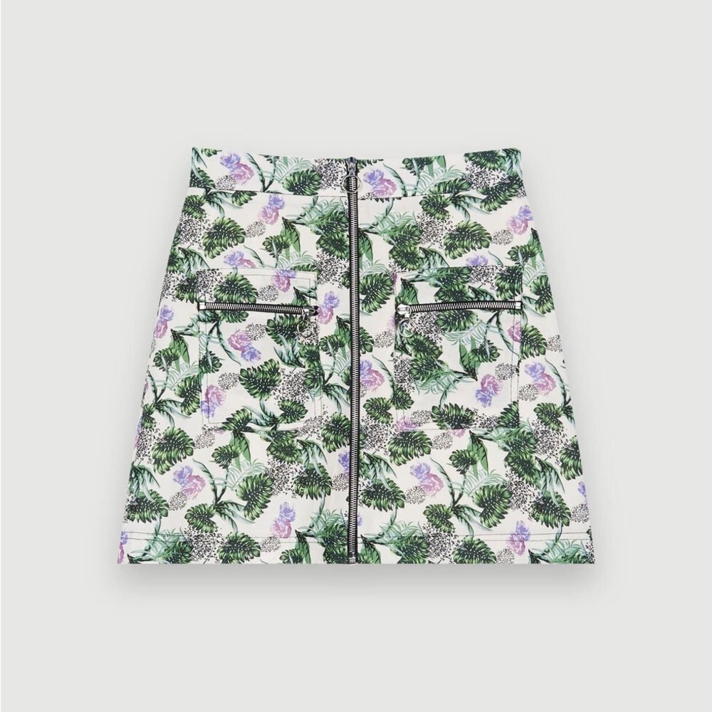MAJE 
Jizer Floral Print Zippered Mini Skirt